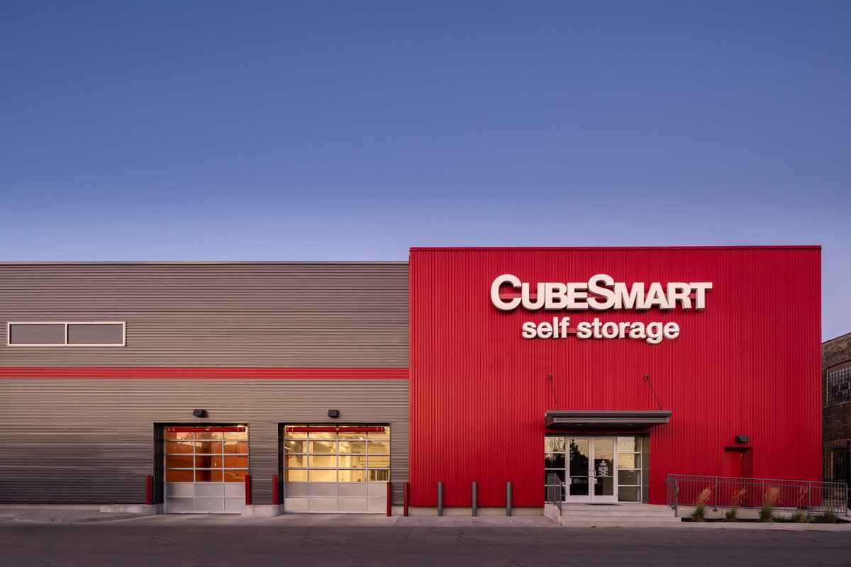 This project began with five separate structures. After discovering a unique way to knit the buildings together, we were able to create one, cohesive, climate-controlled #selfstorage facility for <a href="/CubeSmart/">CubeSmart Self Storage</a> in Cicero. 📸 by Emilia Czader. #commercialdesign #commercialdevelopment