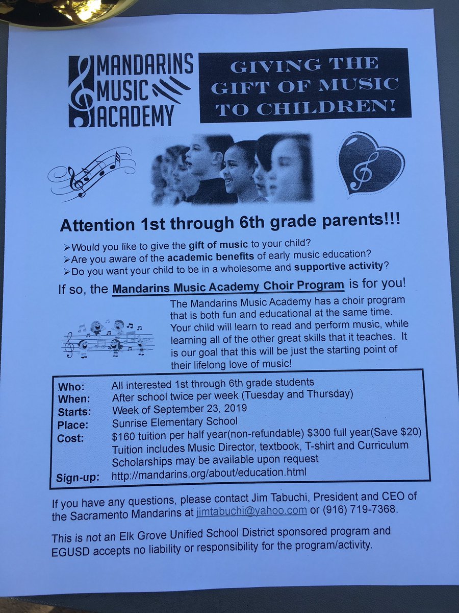 SunriseElem's tweet photo. Are your children interested in chioir or band? Here is your opportunity to get your students involved in the arts. Sessions are on Tuesday and Thursdays. Look for the flyer! Sunrise has talent! #SunriseHasTalent #TeamSparty https://t.co/AS1PHeTRyD