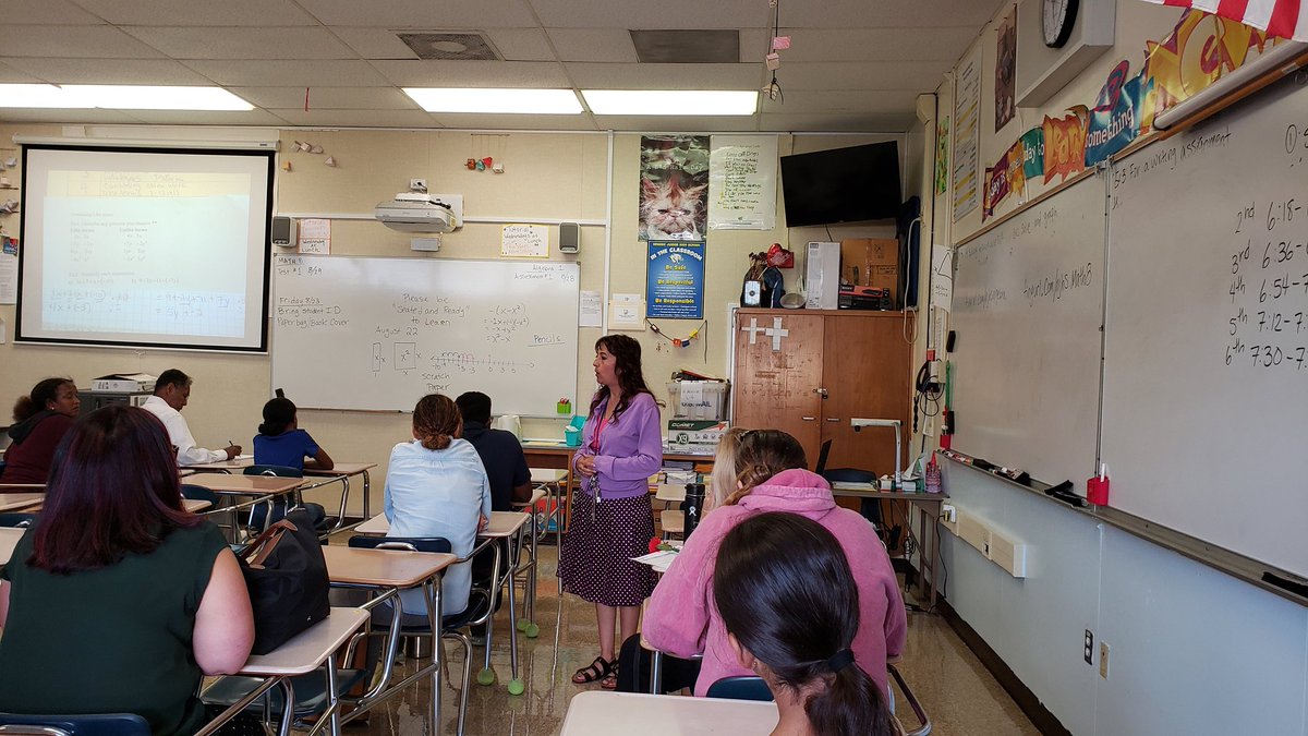 NewarkUSD's tweet photo. Welcome parents to Back To School @ NJHS.  Mrs. Chung and Ms. Aguilar go through class expectations and what they enjoy about teaching ELD and math. https://t.co/nVf2HF8tbZ