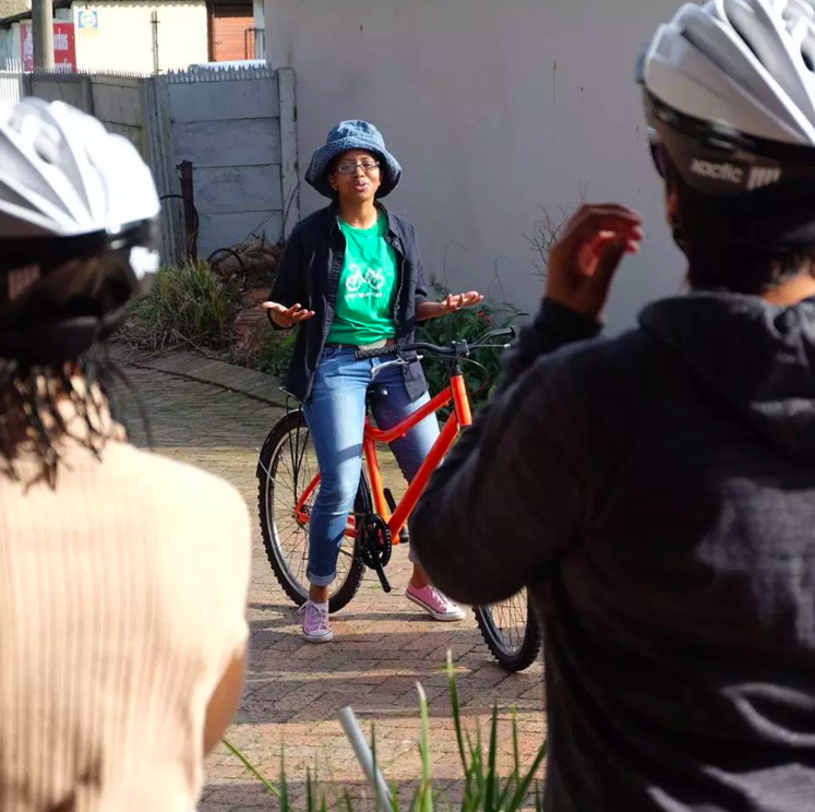OpenStreetsCT's tweet photo. Meet @BicycleMayorCT Lebogang Mokwena, whose mission is to "diversify Cape Town’s cycling community by supporting more women of colour to learn how to ride bicycles &amp; do so with confidence." Join us for #MobileWomen &amp; hear more from her on 31 August! RSVP https://t.co/4ETEBarvnu https://t.co/YWwq7hEbkQ