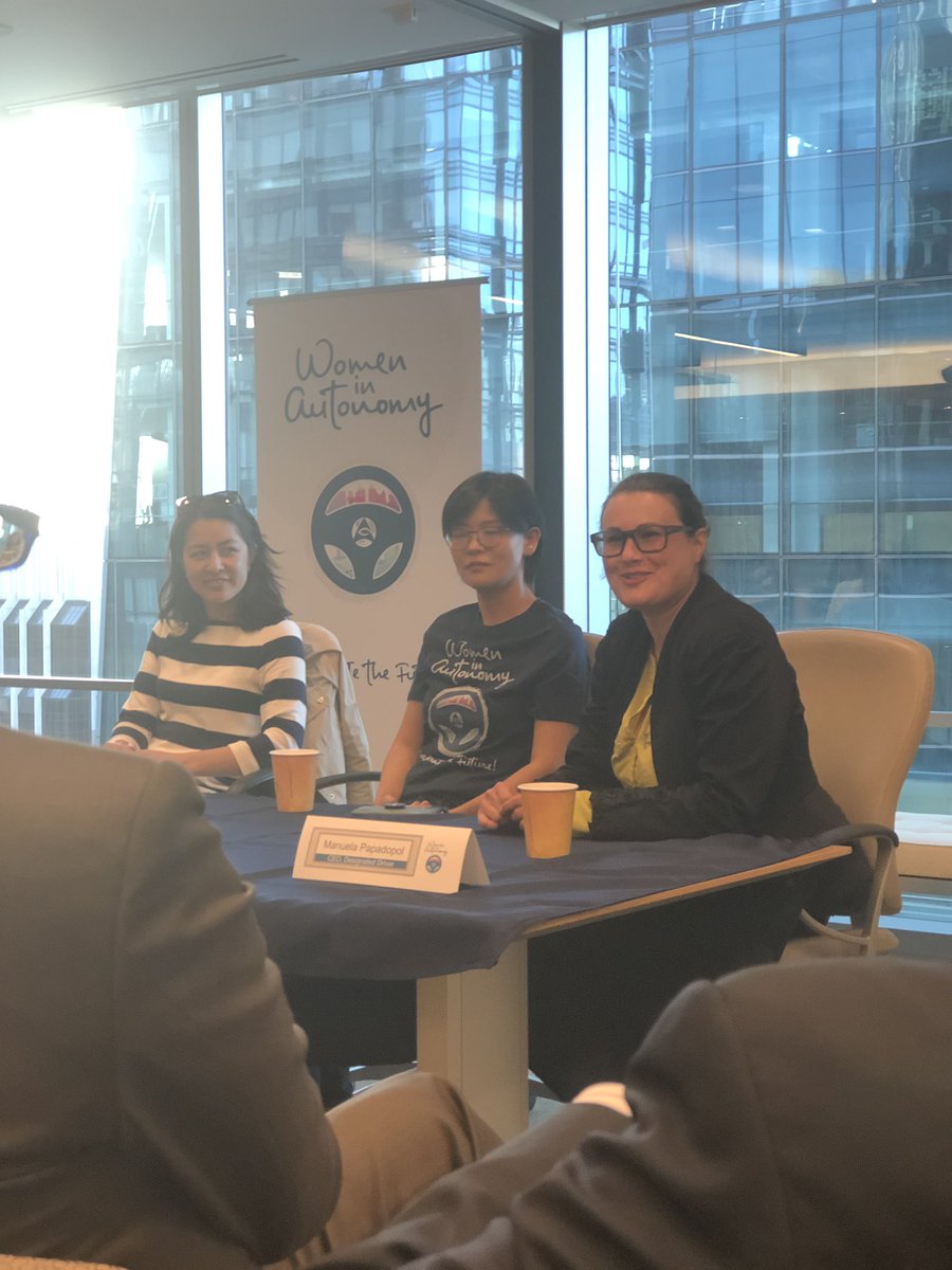 designatddrive's tweet photo. What will the state of autonomy be a year from now? @ManuPapadopol predicts we’ll see more R&amp;D vehicles and more cities being open to testing autonomous vehicles on their streets @womeninautonomy #acceleratethefuture https://t.co/k4szCXMRAh