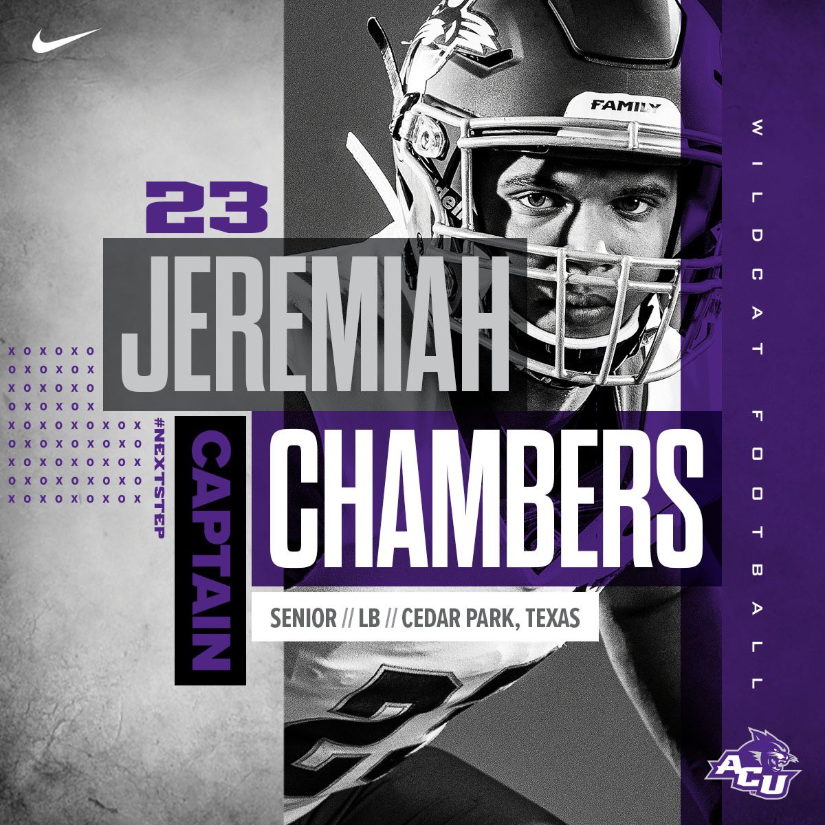 ACUFootball's tweet photo. 2019 Captain Jeremiah Chambers!

#NextStep https://t.co/m4ISEuzjN0
