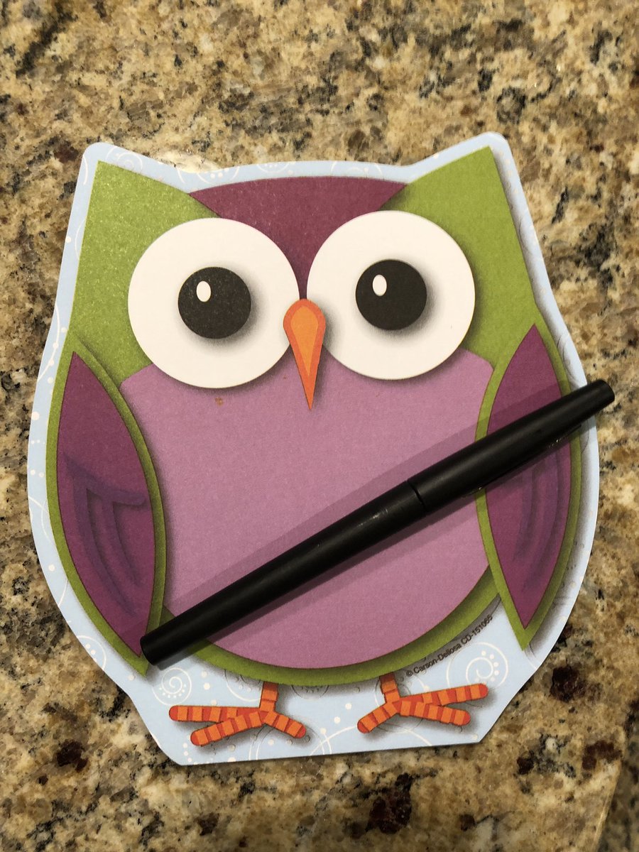 andrew_nabity's tweet photo. Tmrw is Friday and the owl notepad makes its first appearance of the school year!! I cannot wait to see Ss faces when they receive their #HappyNote in the morning! #PositiveNote #NoteOfAppreciation https://t.co/bUQELslCKh