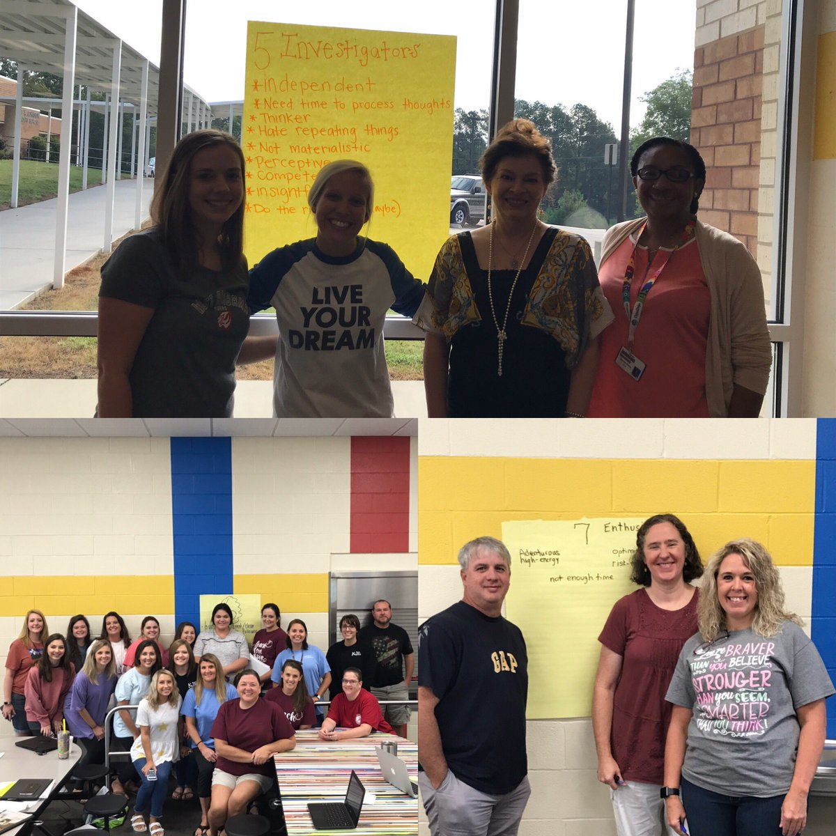 LoniLHodge's tweet photo. We spent time, today, learning our #Enneagram @KJEschool ! Relationships are our focus this year! Relationships with peers, students, and parents! #lotsof6s #onlyone3 https://t.co/bss6bdGfPr