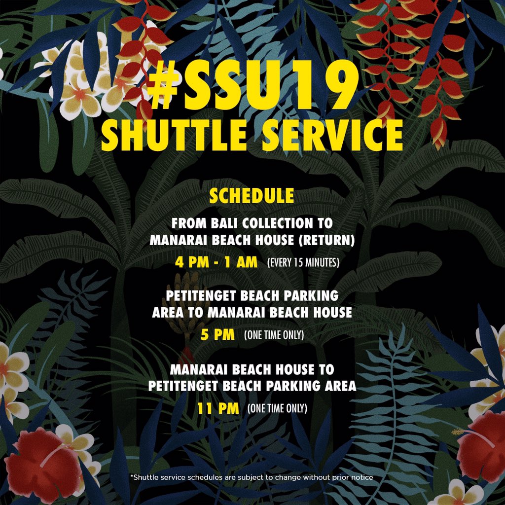 Take note of the shuttle service schedule for tomorrow! 

Make sure to plan ahead and arrive at the venue early to exchange your e-voucher into wristbands, our ticket box opens at 11 AM. See you!