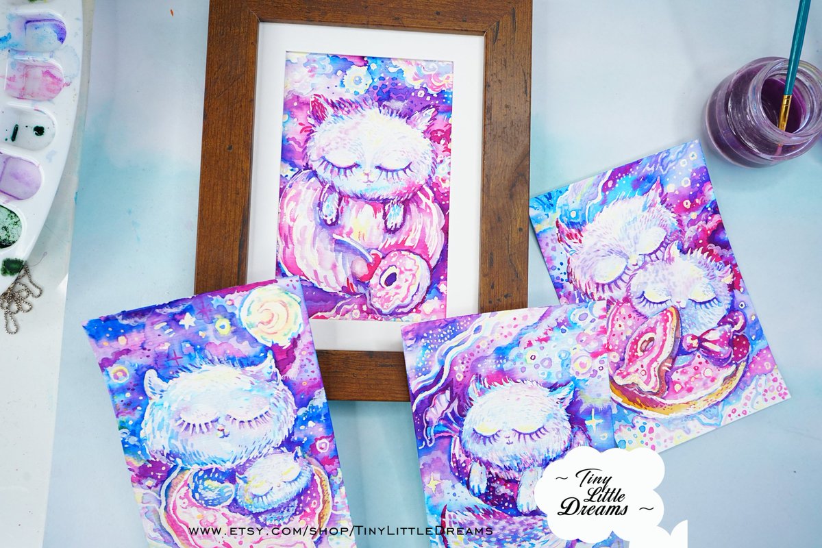 Cute cats with sweet treats for baby & kid room <3 
find them here: etsy.com…/print-cat-donut-galaxy-kitten-i-love…

See all dreamy collections: TinyLittleDreamers.com