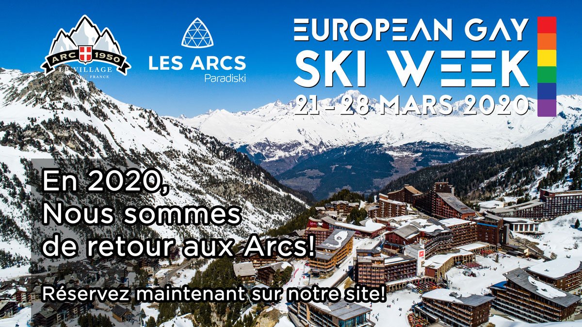 Gay_Ski_Week_Fr's tweet photo. @EuropeanGaySkiW est de retour @LesArcs du 21 au 28 mars 2020 ! Les réservations sont ouvertes sur https://t.co/W3BeNVeJNy. Package hébergement partagé + forfait + pass événement à partir de 429€.
.
.
.
#gayski #ski #gay #gaytravel #gayholiday #gaysports #gayclub https://t.co/nLBpJWvJGc