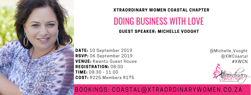XOrdinaryWomen's tweet photo. 10 September @XWCoastal Networking Event. TOPIC: Doing Business with Love w/ @Michelle_Vooght. Michelle will unpack love in business &amp; share thoughts around the truth that, what you love grows &amp; what you don’t love will eventually fade away. https://t.co/tm716VBgxI #XWCN https://t.co/crXtdKW3Zr