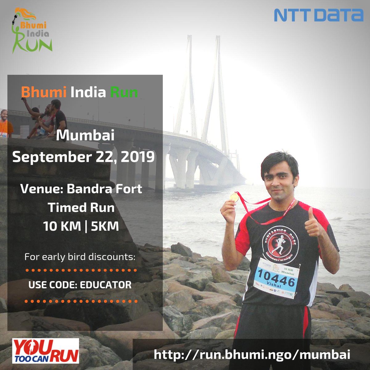 BhumiOrg's tweet photo. Bhumi India Run is an annual running event to promote fitness while raising funds for Bhumi's education programme for underprivileged children.
Fourth Edition of Mumbai Run scheduled on September 22, 2019
To register : https://t.co/eA1ZsyRzIK
#NationalRun #RuntoEducate https://t.co/7hz6zNy5Sz