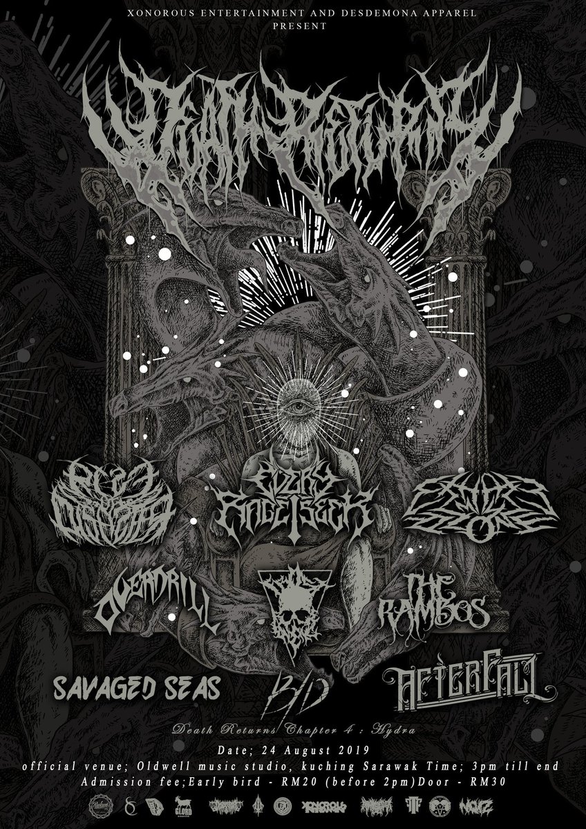 DeathReturns's tweet photo. Chapter 4 Hydra is happening tomorrow in Kuching sarawak!

Will this year chaos top off last year's?

Hydra VS Famine

See you guys there!

#DRhydra
#dr2019
#sevenserpentstour
#deathreturns2019 https://t.co/Nho7OZu7kK
