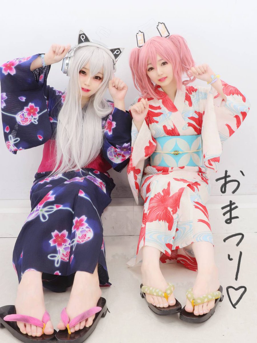 いぬぴぴ ちゃまもトゥイートしてたけど ピンク髪 白浴衣 白髪 紺浴衣って相性よすぎん しむはくっぽいし ちゃまぴぴっぽいし 打ち合わせ無しでこれはさすがとしか言いようがないんだよな そしてアオハル 浴衣プリに最適すぎぃ