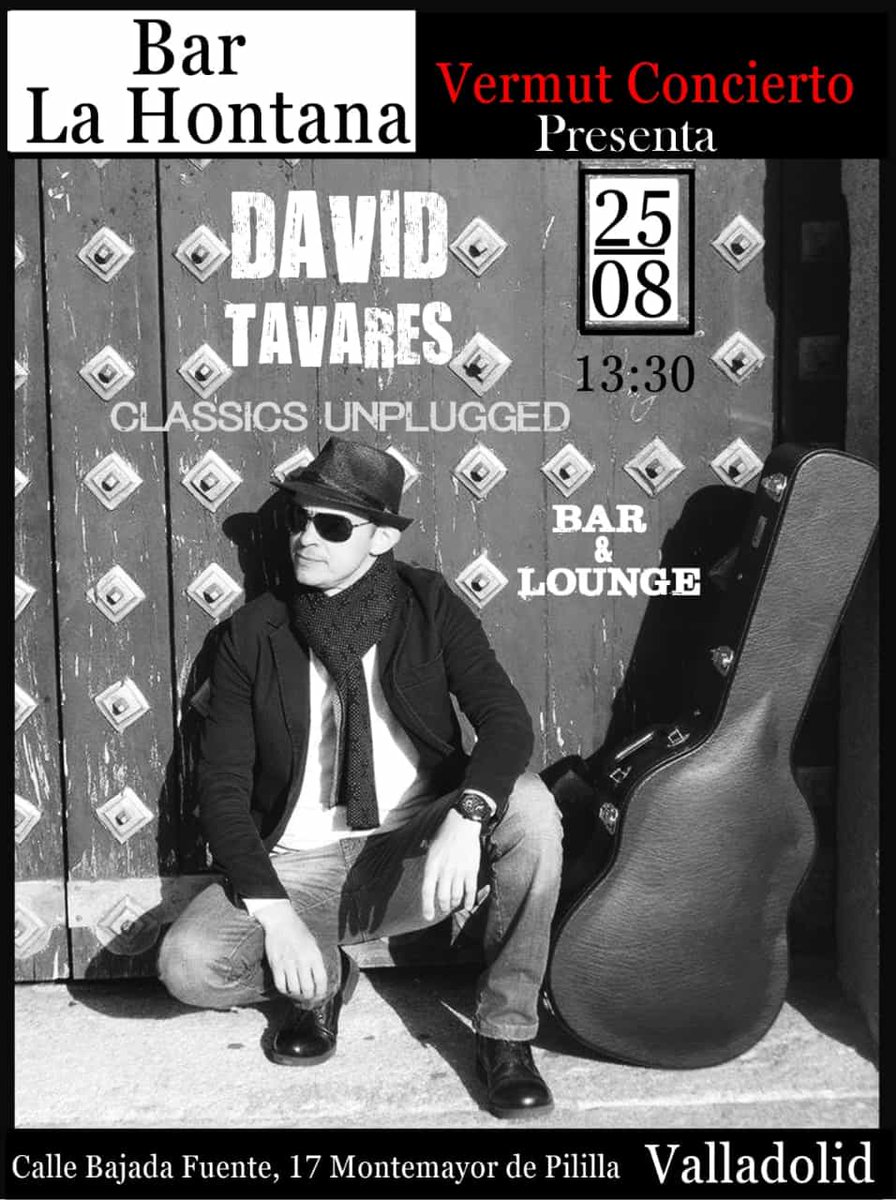 La_Hontana's tweet photo. A una semana de #ElMilanito2019 seguimos con nuestros vermuts musicales. Este #domingo, en#LaHontana, la música correrá a cargo de #DavidTavares y sus #ClassicsUnplugged, versiones acústicas de #música que marcaron el tiempo. Te vas a perder este #viaje?
https://t.co/RaPbSJrEFS https://t.co/EvvkdHAWwB