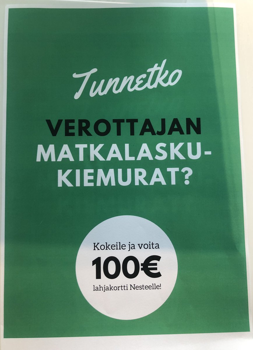 eTasku's tweet image. eTaskun poppoo myös mukana Tampere Business Meetissä. Tulehan testaamaan tietämyksesi Verokarhun työmatkustamiseen liittyvistä kiemuroista eTaskun standillä ja voit voittaa 100 € lahjakortin Nesteelle!
#tamperebusinessmeet #TBM2019 #matkalasku