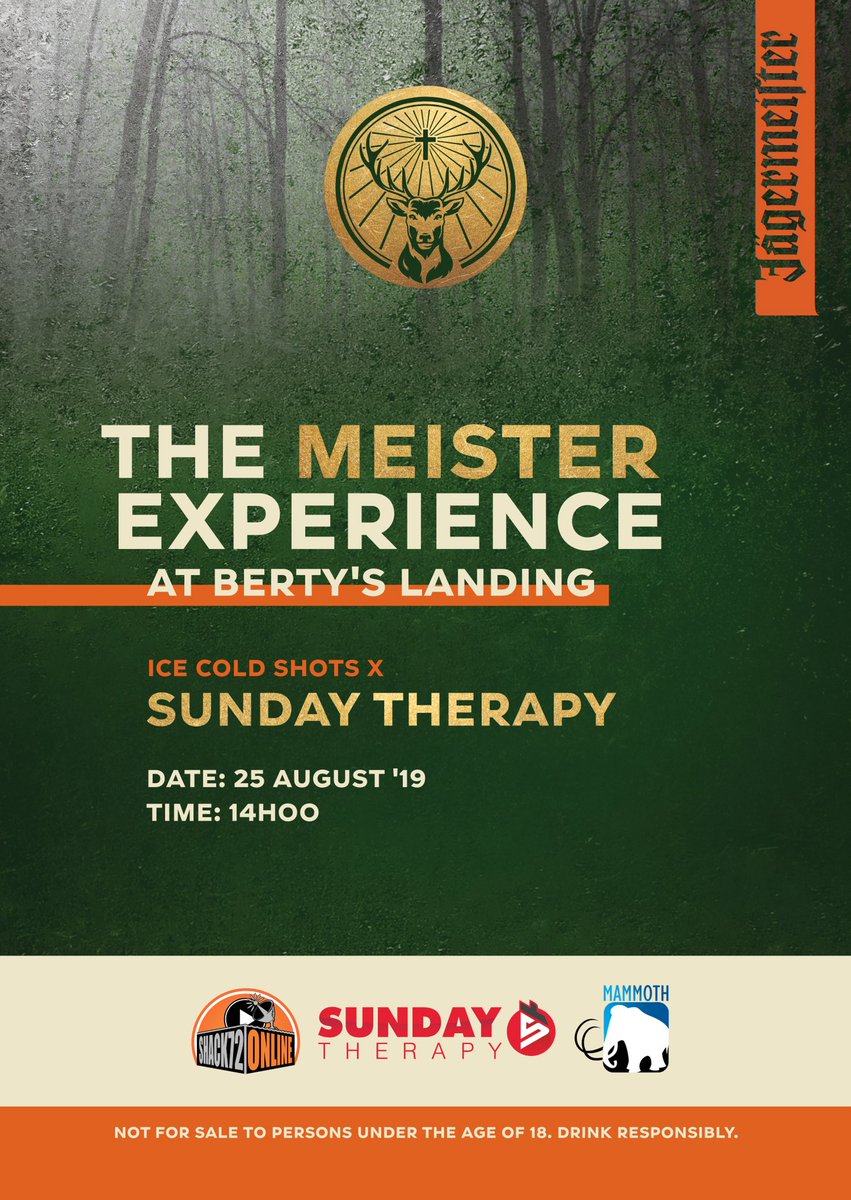 cellos_deep's tweet photo. Out at @BertysLanding this Sunday .#SundayTherapy with #Jagermeister . #TheMeisterExperience #SundaysBelongToSundayTherapy https://t.co/CeuuFtYd00