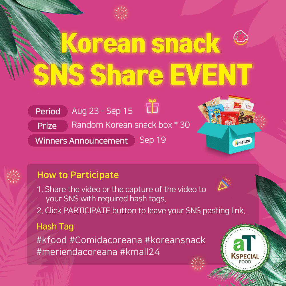 Kmall24 On Twitter Korean Snack Live Kmall24 Korean Snack Sns Share Event Hashtag Kfood Comidacoreana Koreansnack Meriendacoreana Kmall24 For More Information In Detail For The Special Event Please Check The Promotion Page