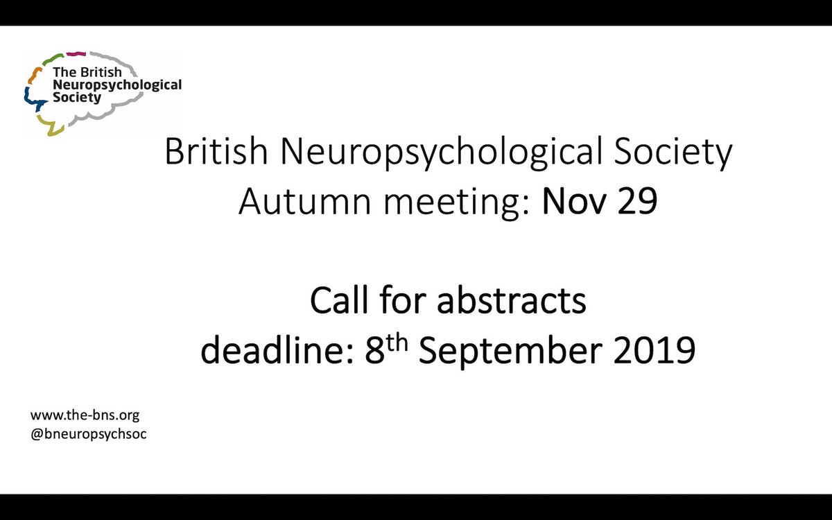 There is still time to submit an abstract to present at the forthcoming #BNSAutumn2019 meeting. Also, let us know of neuropsychology speakers you'd like to hear in the near future. We look forward to hearing from you! @NeleDemeyere <a href="/StephanieRossit/">Dr Stephanie Rossit 🧠👀🖐</a>