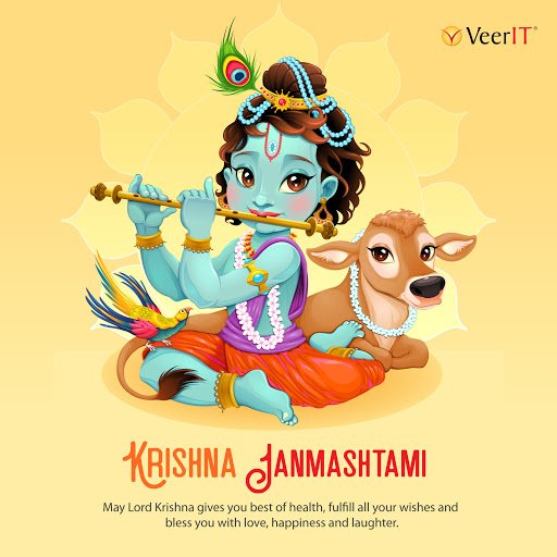 veerit's tweet image. “Happy Janmashtami, May Lord Krishna showers all his blessings on you. May you get lots of happiness in life”.
veerit.com