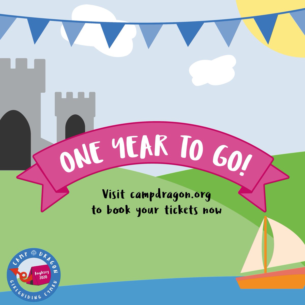 CampDragon2020's tweet photo. WOW the countdown is finally ON!! It's 1 year until Camp Dragon. 

Have you booked your tickets yet? Visit: https://t.co/CxAMrQfUaC

#Girlguiding #GirlguidingCymru #CampDragon https://t.co/ezA2qlmZGO
