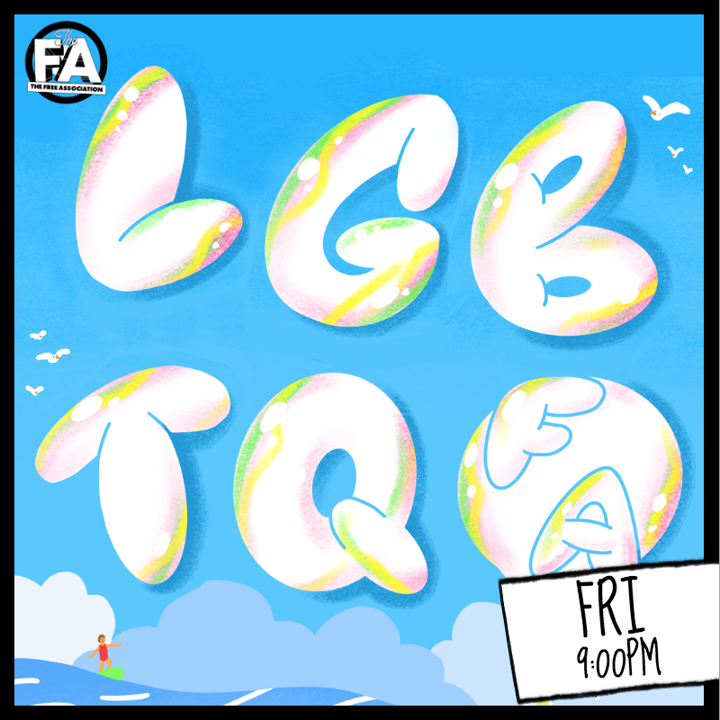No shows this week but NEXT WEEK we've got:

LGBTQFA

The FA's resident queer players are putting on a show.

Featuring a queer guest performer, and a whole host of hilarious improv (naturally), this is one improv show that's worth coming out to see..

thefreeassociation.co.uk/fashowslist/lg…