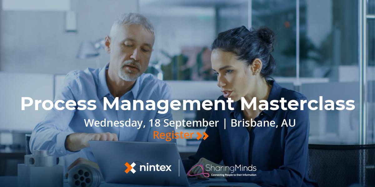 SharingMinds's tweet photo. Want to learn more about process excellence? Join #SharingMinds &amp; @Nintex on Wed 18 Sept for a hands-on workshop where you will learn how to understand key process elements, create and edit a process and design engaging processes. Free registration: https://t.co/EUog9QxQLe https://t.co/3ezBrCHKSl