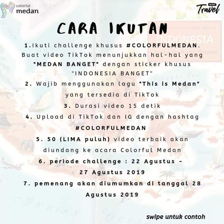 pemko_medan's tweet photo. Colorful Medan.. Ahooi 
.
Tik-Tok Travel
Goes to Medan

Ayoo anak medan... 
ikuti TikTok Challenge khusus  #COLORFULMEDAN ...

Buat video tiktok terbaikmu dan tunjukan hal-hal yang " MEDAN BANGET " dengan stiker khusus "INDONESIA BANGET"... https://t.co/q9N40eWgUO