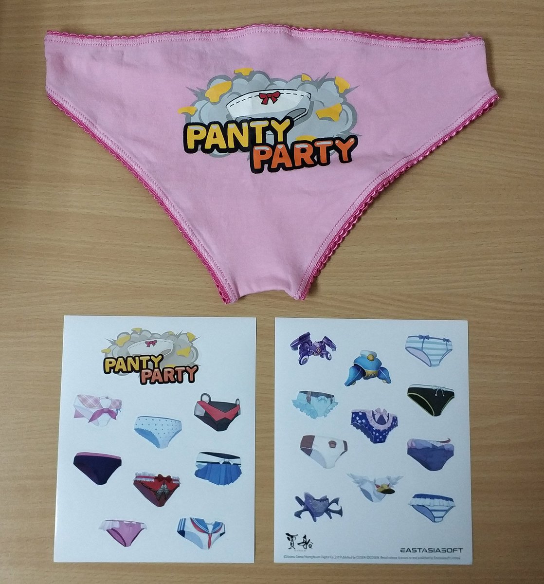 eastasiasoft on X: Sample photo of the underpants & sticker set that are  included with the Panty Party Limited Edition. Also included (not shown)  will be a region free copy of the