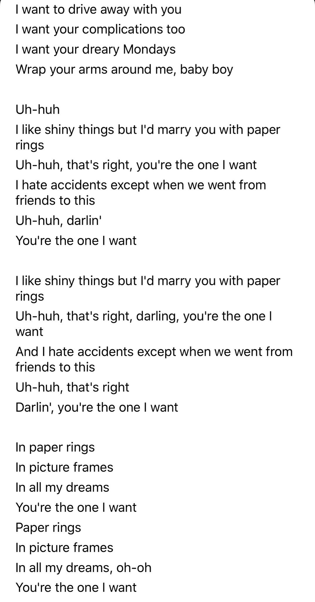 Taylor Swift – Paper Rings Lyrics