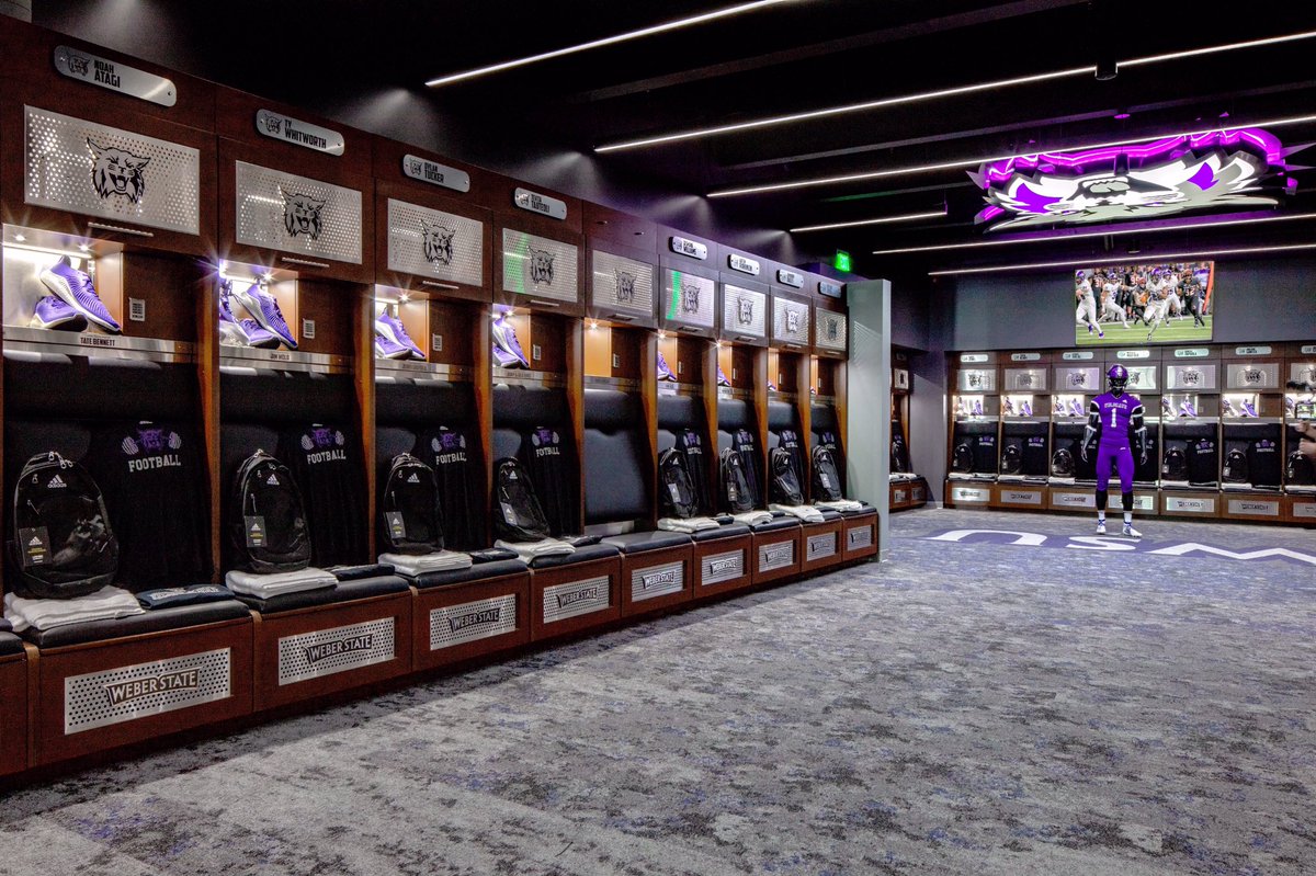 Weber State Athletics (@weberstate) on Twitter photo A look at the new 🔥 locker room for <a href="/weberstatefb/">Weber State Football 🏈</a>!
#WeAreWeber #PurpleReign #BigSkyFB 🏈 A look at the new 🔥 locker room for <a href="/weberstatefb/">Weber State Football 🏈</a>!
#WeAreWeber #PurpleReign #BigSkyFB 🏈