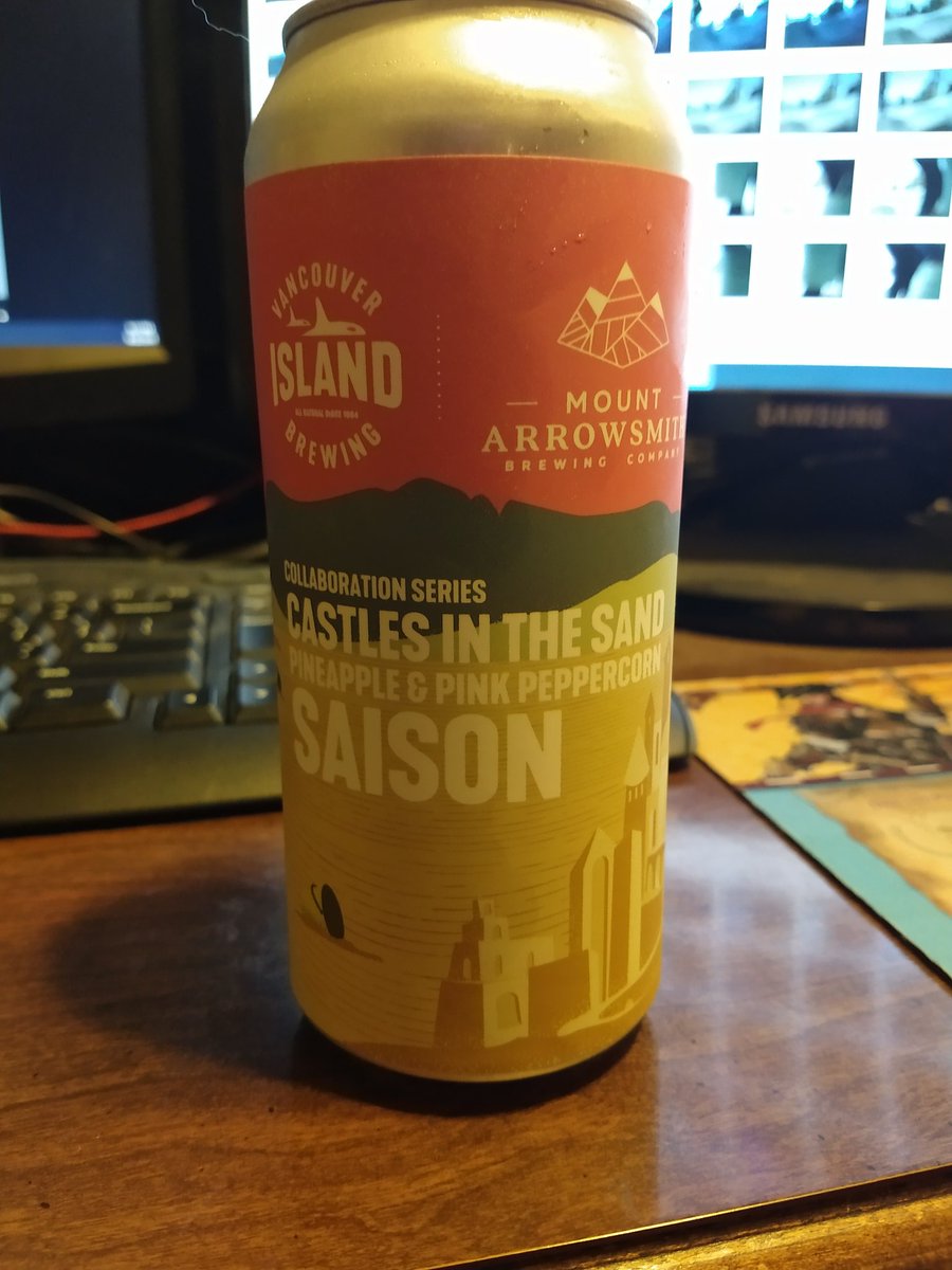 grizzlygirl87's tweet photo. Well. This is strangely delightful.
#VancouverIslandBrewing #MountArrowsmithBrewing #Collaboration #Saison #Pineapple #PinkPeppercorn #CastlesInTheSand https://t.co/va5y2K6yJA