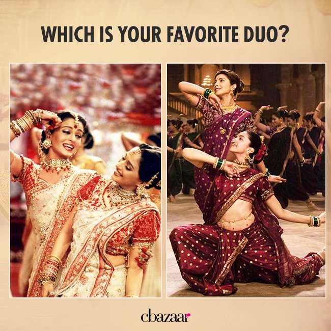 CbazaarFashion's tweet photo. Reminisce these golden performances from Sanjay Leela Bhansali movies and let us know which among these two duos is your favorite.

#bollywood  #priyankachopra #madhuridixit #deepikapadukone #aishwaryaraibachan #sanjayleelabhansali  #polling #Cbazaar #StayStylishStayEthnoVogue https://t.co/txVz0DO0Wr
