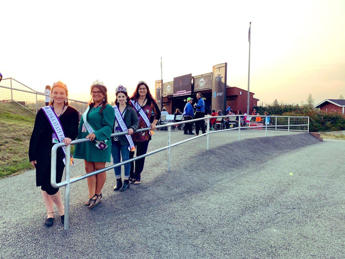 AlaskaStateFair's tweet photo. What a fun concert with @HomeFreeGuys and a spectacular photo op for our ASF Royalty. #ASFR19 An @att concert series event at the @COP_Alaska Borealis Threatre. #AlaskaStateFair #AKFairFun #CrazyGood #AlaskaFair https://t.co/ZxsQ7U56Hy