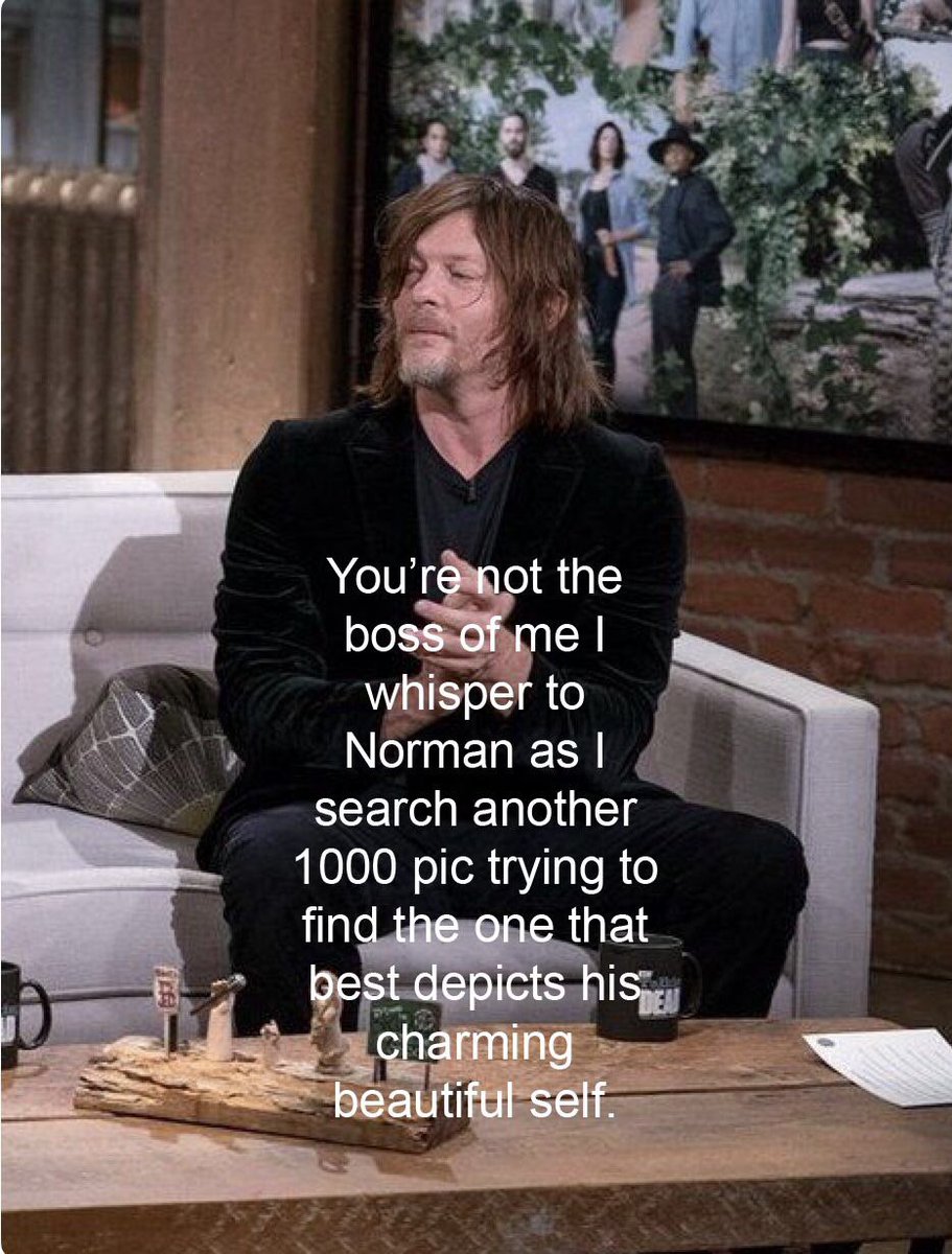 lauraraw's tweet photo. I love this man, this silly, dorky, beautiful manπβ€οΈπ₯°ππΉβ£οΈππ§ββοΈππ@wwwbigbaldhead #tellingtheworld #NormanReedus telling the world, never tire of his charming ways. https://t.co/6z6DcV2n4t