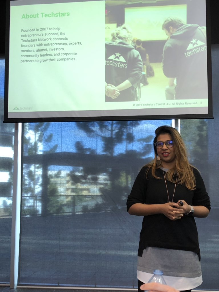 The one and only <a href="/lalswemel/">Lalitha Wemel</a> talking about the <a href="/techstars/">Techstars</a> experience on community, startup and corporate engagement. Awesome to have Lalitha Brisbane for a few days #startup #tech #founder #startupaus #qutcea #qut