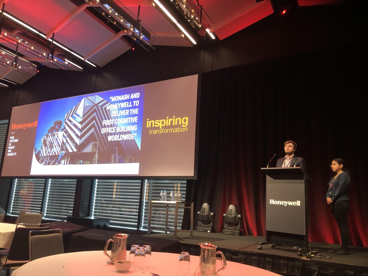 MonashInfotech's tweet photo. @ArnaudProuzeau and @rakshithawg from #MonashInfoTech presented at the @honeywell Users Group #AsiaPacific event. 

Both presented on community technological advancements for #SmartBuildings and exchanged ideas with industry experts. 

#FutureShaper #HUGbuild #CognitiveBuilding https://t.co/zTl20arNDk