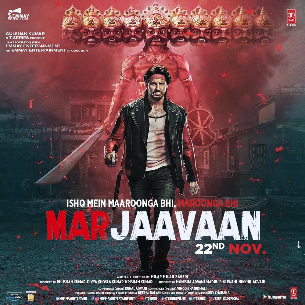 SidMalhotra's tweet photo. Main maaroonga MARR Jaayega! Dubaara janam lene se DARR Jaayega! MASS MASALA MILAP #MARJAAVAAN 22nd November @riteishd @tarasutaria__ @Rakulpreet @zmilap @ItsBhushanKumar #KrishanKumar @monishaadvani @madhubhojwani @nikkhiladvani @iamDivyaKhosla @TSeries @EmmayEntertain https://t.co/khWoIq0IzG