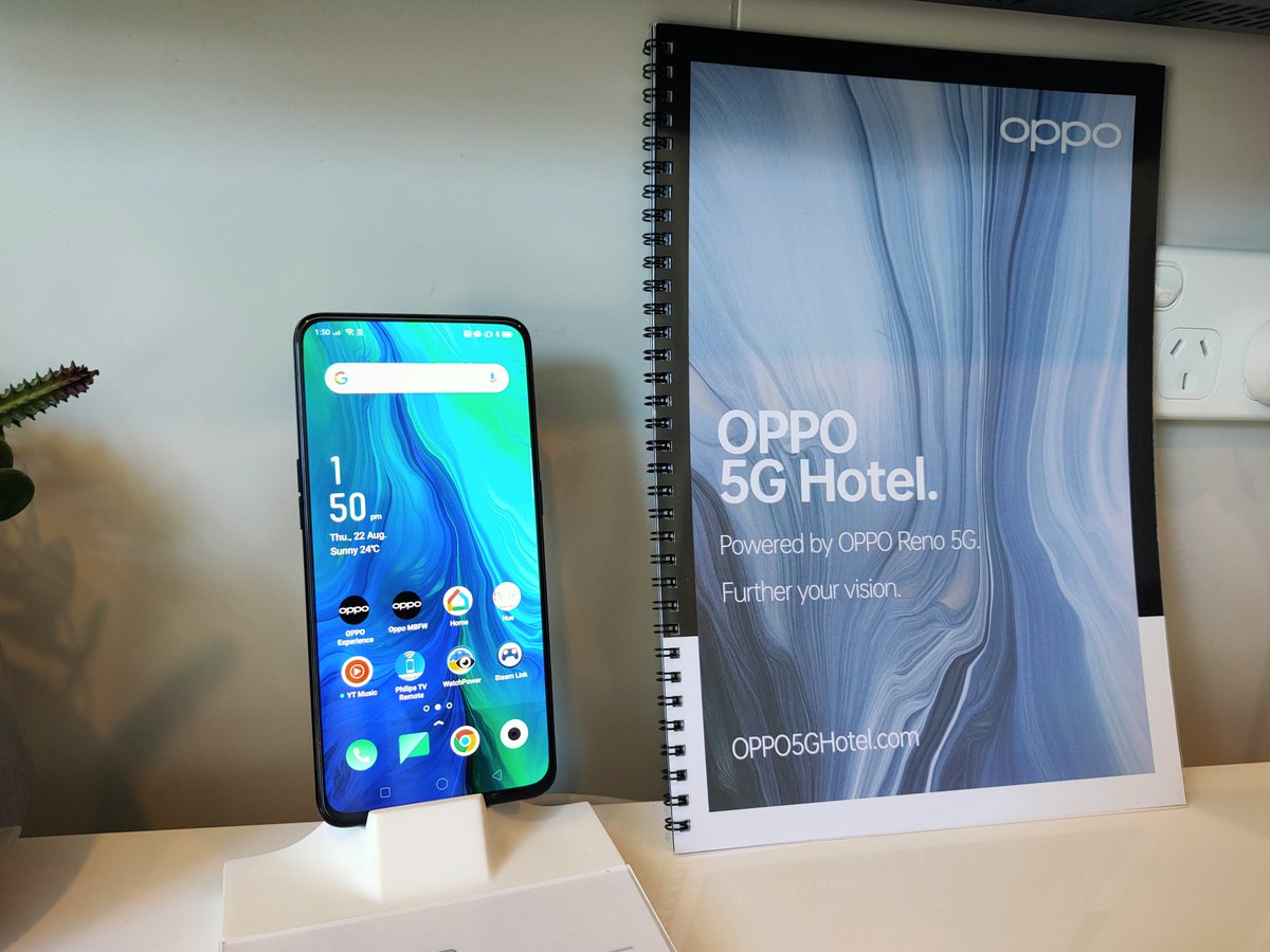 benwood's tweet photo. Another day, another 5G sight to visit in Australia ๐ฆ๐บ. This is @Oppo's 5G "pop-up" hotel. A fully connected experience using the @Qualcomm-powered @Oppo Reno 5G. Oppo's devices seem to be getting a lot of traction in the Australian mkt. See video below for a tour #5GWorldTour https://t.co/kXi6WtEUgr