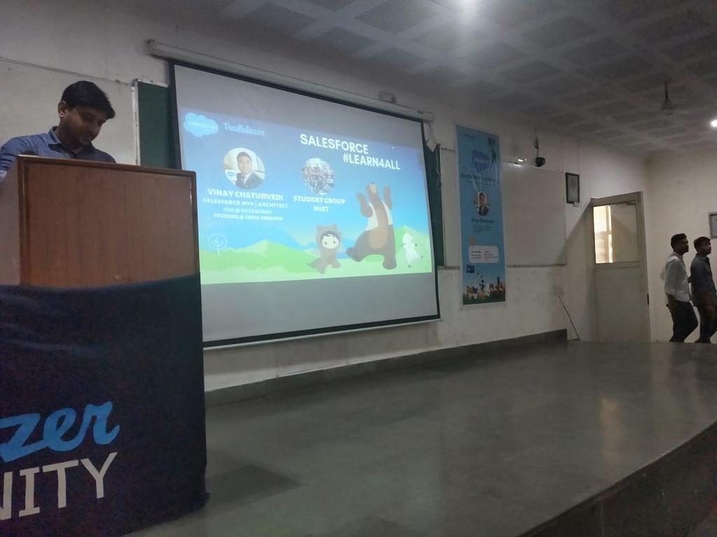sfdcMIET's tweet photo. We have begin with our 
 @Salesforce#Learn4All

 Session by @Vinayforce 
Huge crowd sitting over there seems very energetic for this event.
@amandabauman @kavindrapatel @mittuvikas @manish_sfdc @SfdcKiran @aviralagarwal2 @avirai045 @WITMeerut @gauravkheterpal https://t.co/08qLIxSfhs