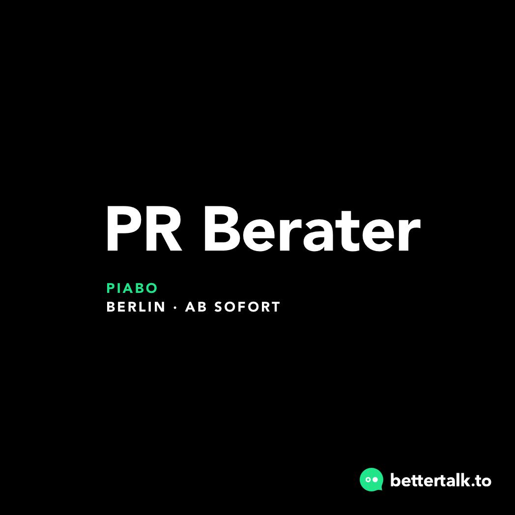 ⚡️ #PR #Berater in #Berlin gesucht: @PIABO in Berlin sucht ab sofort PR-Berater für diverse neue Projekte. Auch gern gern langfristig auf fest-freier Basis. #B2B #B2C #TechPR #FinancePR #FoodPR #MediaRelations #PublicRelations

👉 bettertalk.to/job/pr-berater…