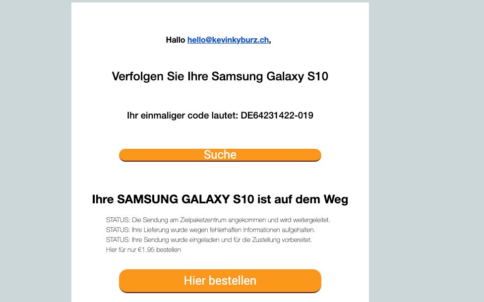 swissky's tweet image. Dabei hab ich doch schon ein #Note10, welches übrigens ab heute in der Schweiz kaufbar ist.

#SpamMail