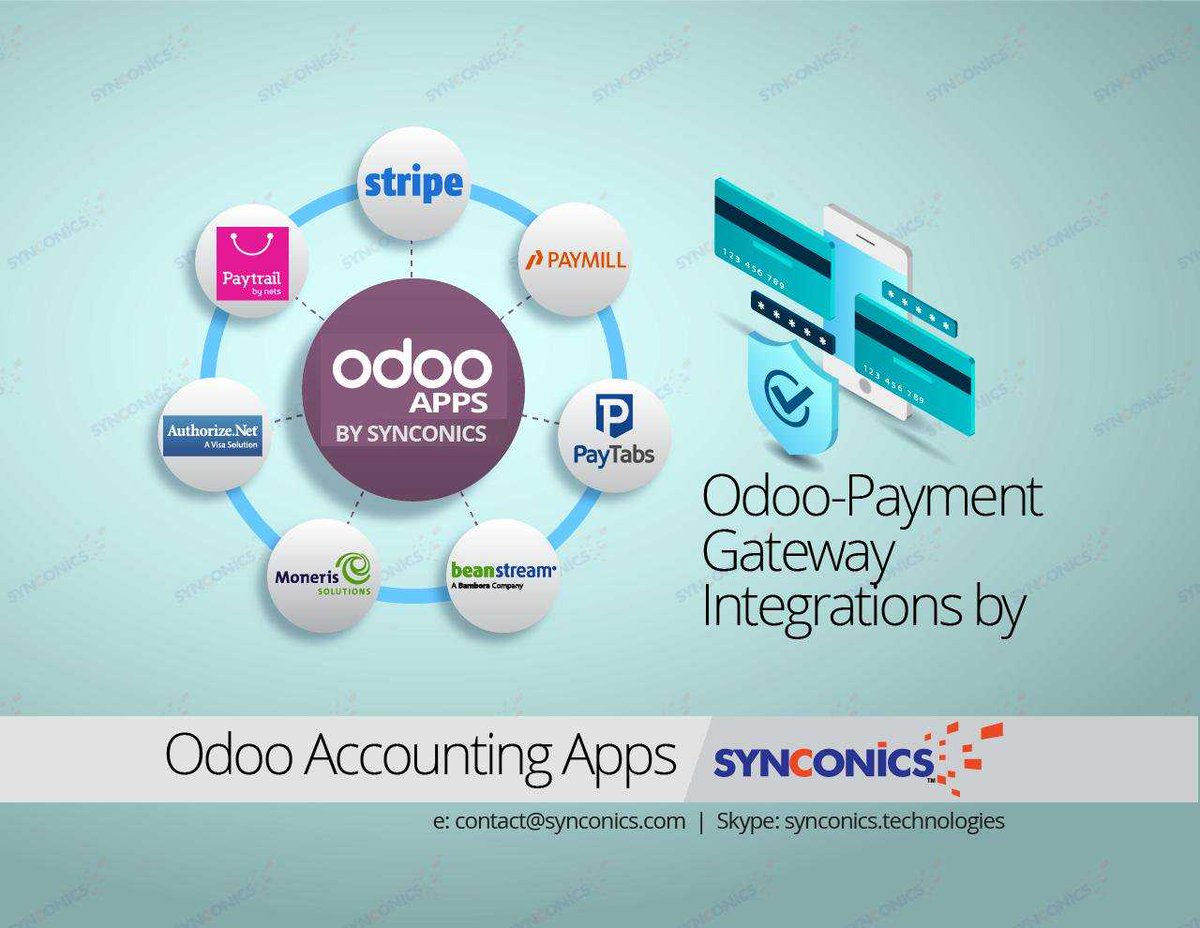 ImranSynconics's tweet photo. Easy & Safe Payments from Odoo ERP
Payment Gateway Integrations by @Synconics
contact@synconics.com
#Odoo #OpenSource #ERP #Business #Software #Accounting #Payment #Gateway #Integration #Payrail #Authorizeddotnet #stripedigital #Paytabs #Moneris #beanstream #paymill https://t.co/MmWJ0uvBho