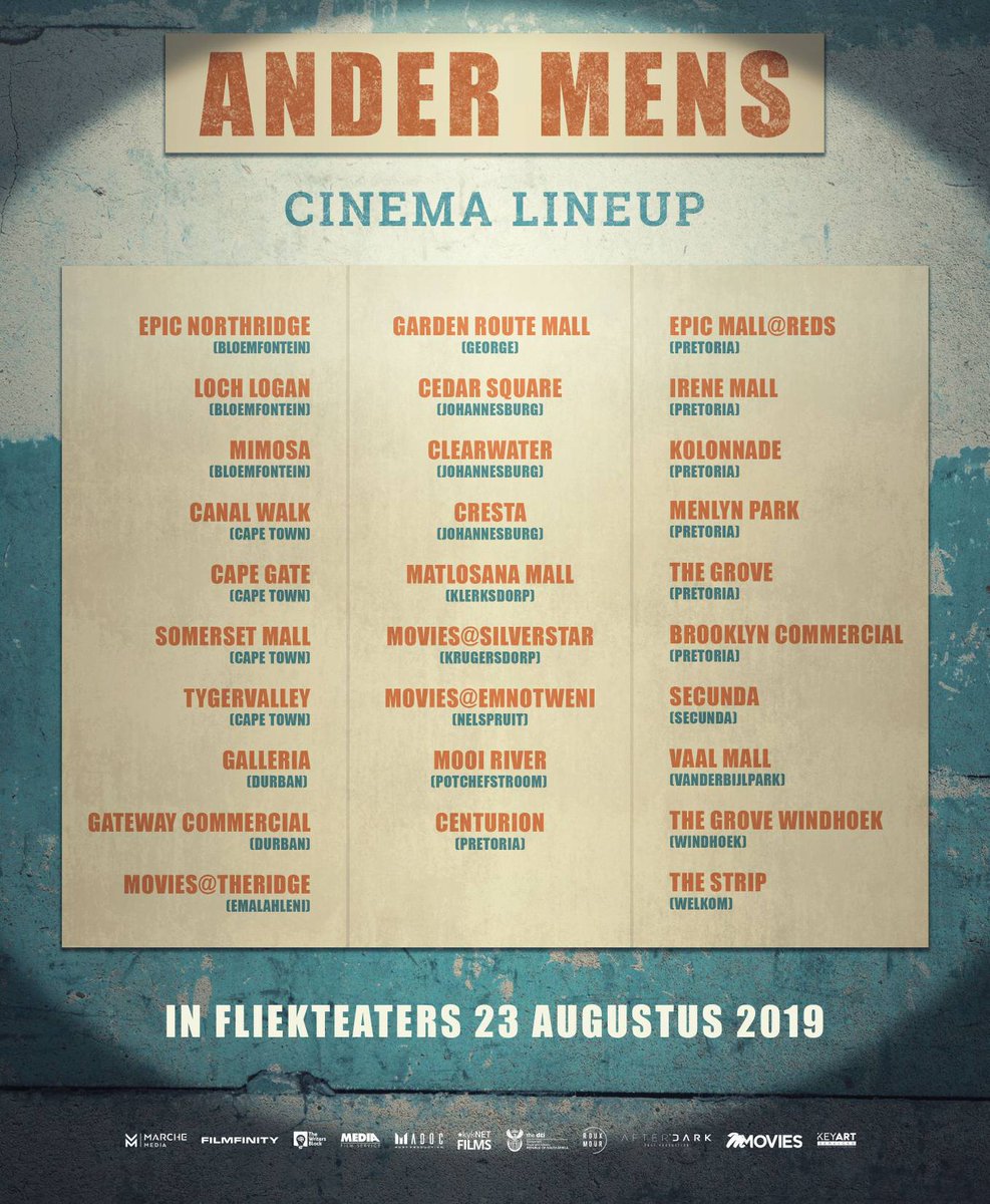 StarburstPromo's tweet photo. #AnderMens open amptelik in filmteaters vandag! Maak seker jy gaan kyk dit hierdie naweek! @marche_media #NowShowing 

@AlishiavanDev @TeamFinityZA @kykNETtv @mnetmovies @MrsMarls @QuentinKrog https://t.co/VukNf3ZT7z