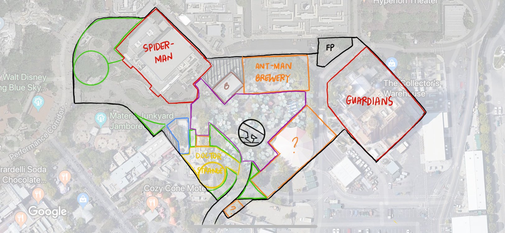 Christian Disneyd23 Marvel Just Made This Layout Real Quick Just Based On The Concept Art And Stuff I Ve Heard Around About Avengers Campus Can You Tell I M A Little