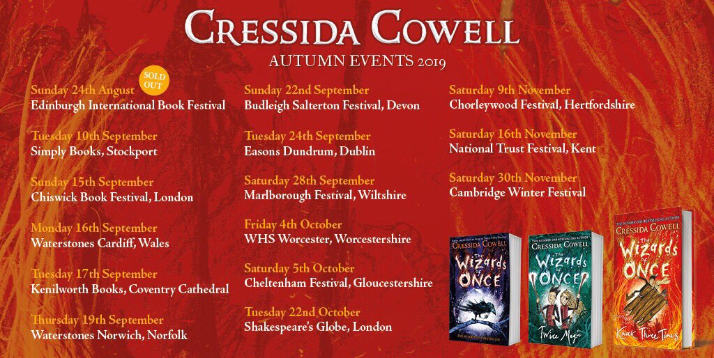 CressidaCowell's tweet image. Touring #WizardsofOnce Knock Three Times this autumn