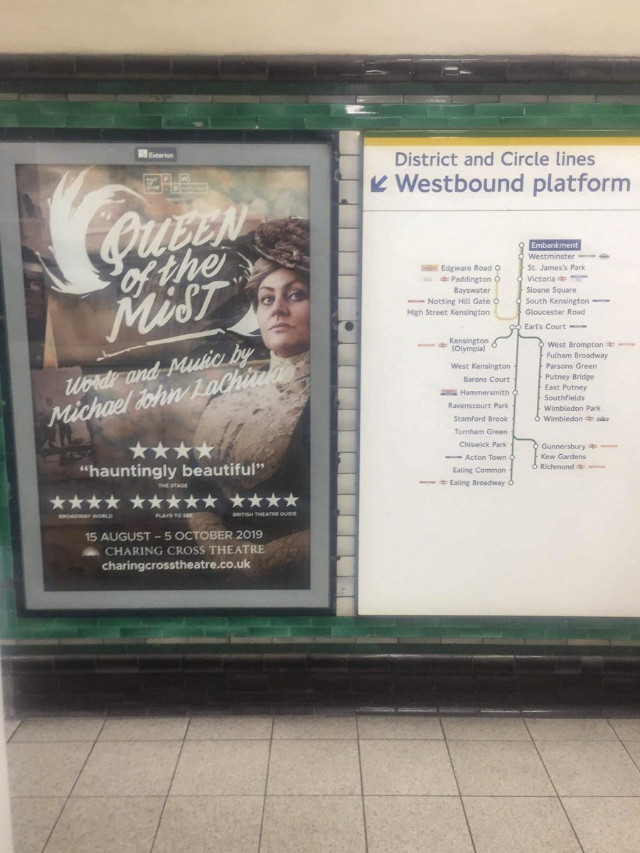 Ahead of the #BankHolidayWeekend, find our new boards on #londonunderground for @QueenoftheMist @CharingCrossThr! Come see this epic musical unlike anything else you will see in London! #musicaltheatre #londontheatre #westend #offwestend #theatre