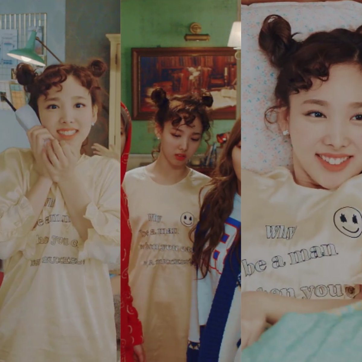 nayeon's "why be a man when you can be a success" shirt. I want it