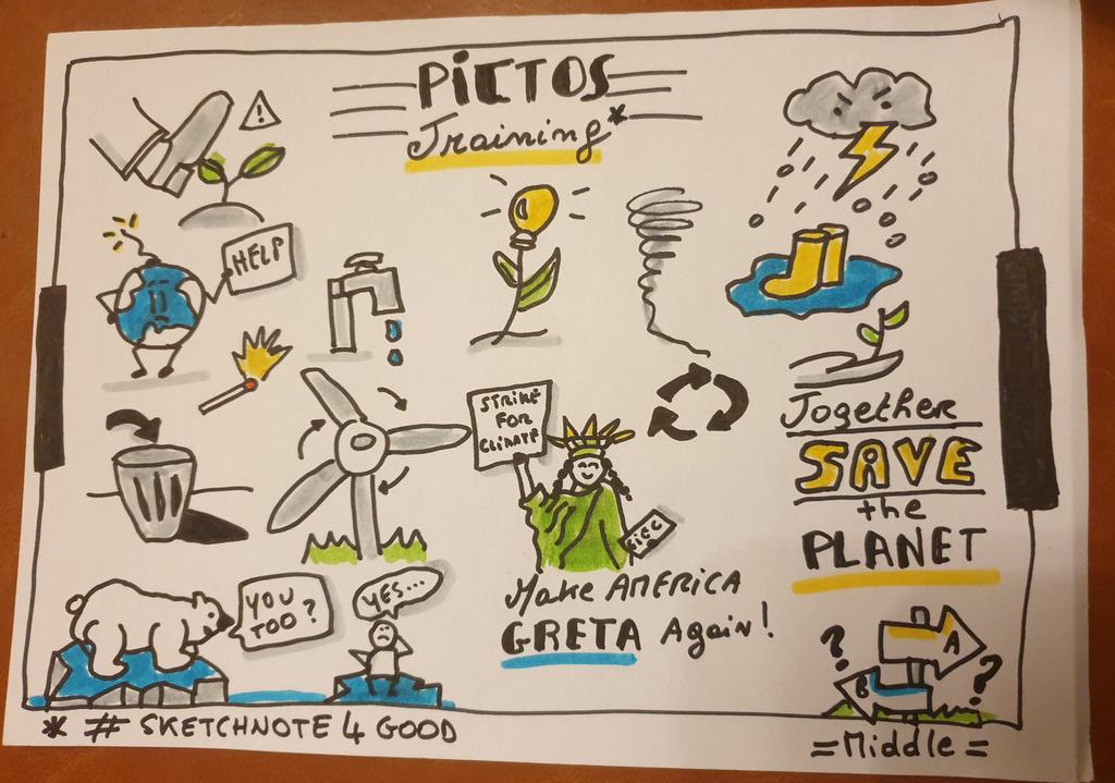MiddleSketch's tweet photo. Staying on #sketchnote4good theme, I've made the #sketchandpostit for #ISCVISUALBINGO on pictos training for drawing about Ecology.
#ISC19FR (be carreful i'm gonna said Bingoooo on a few minutes ;))
#GamesAddict https://t.co/9AtBxbjMPp
