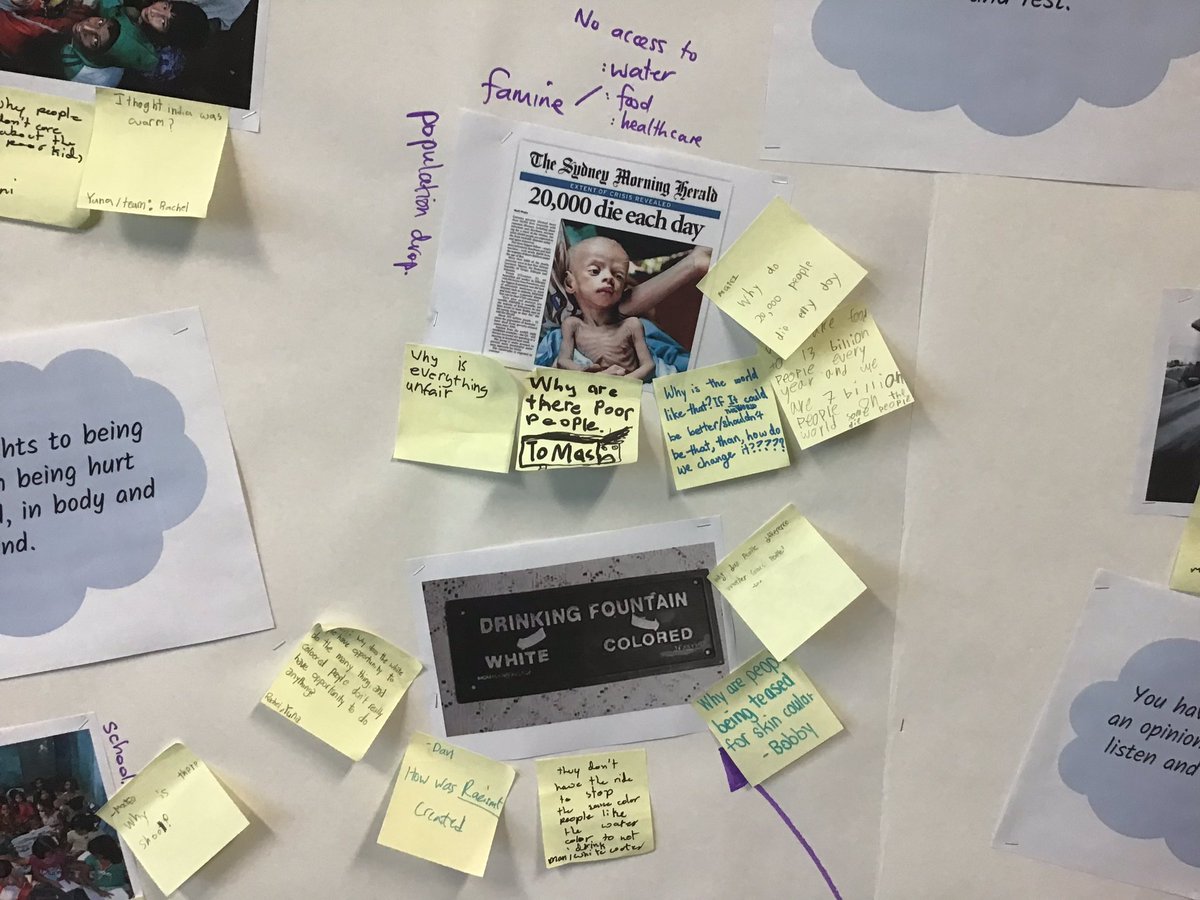 classgrundy's tweet photo. 5 days into the year and our wonder wall is running hot! LOADS of causation questions (why is it like it is?) to try to understand issues connected with children’s rights. #WWA #IBPYP #PYP #WhoWeAre #Causation #CISprimary #UNCRC https://t.co/whyrwUHrr4