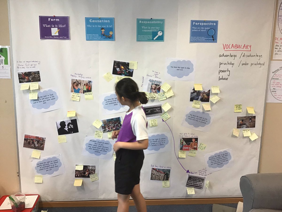 classgrundy's tweet photo. 5 days into the year and our wonder wall is running hot! LOADS of causation questions (why is it like it is?) to try to understand issues connected with children’s rights. #WWA #IBPYP #PYP #WhoWeAre #Causation #CISprimary #UNCRC https://t.co/whyrwUHrr4