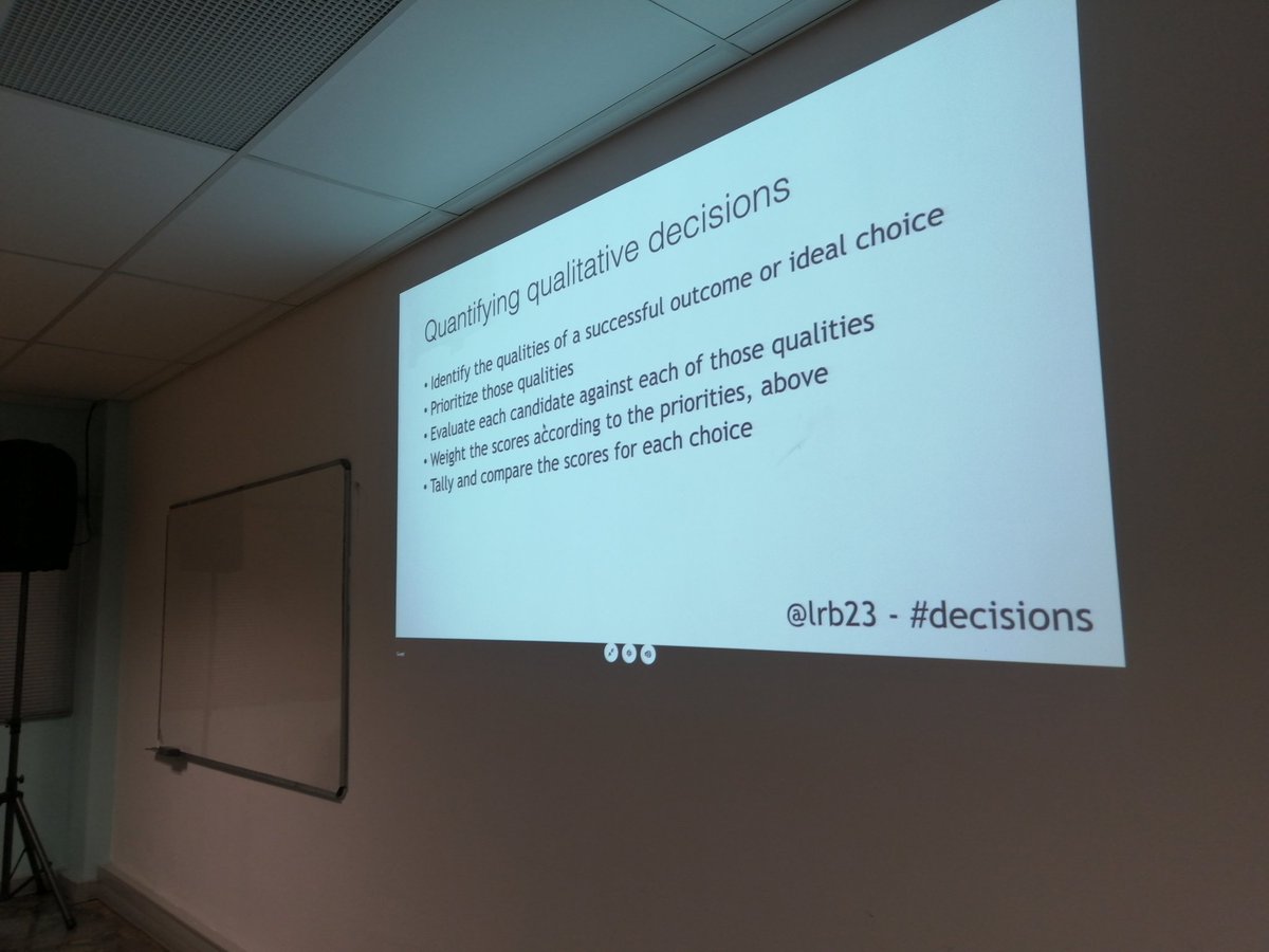 Thanks <a href="/lrb23/">lynn boyden (she / her)</a> for such an inspiring talk last night. Thoroughly enjoyed it. #idf #uxmeetup #decisionmaking