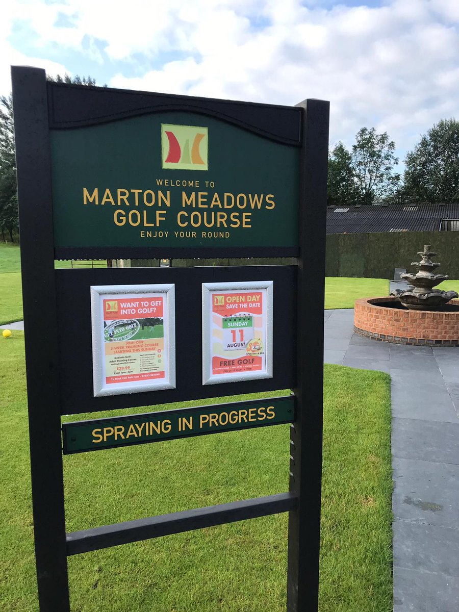 martonmeadows's tweet photo. Player Notice: Weedkiller has been applied to the course this morning. Please take extra care & wash your hands post play. 😊⛳️ #martonmeadows #Cheshire #improvingplay https://t.co/BmEdyqSGd6